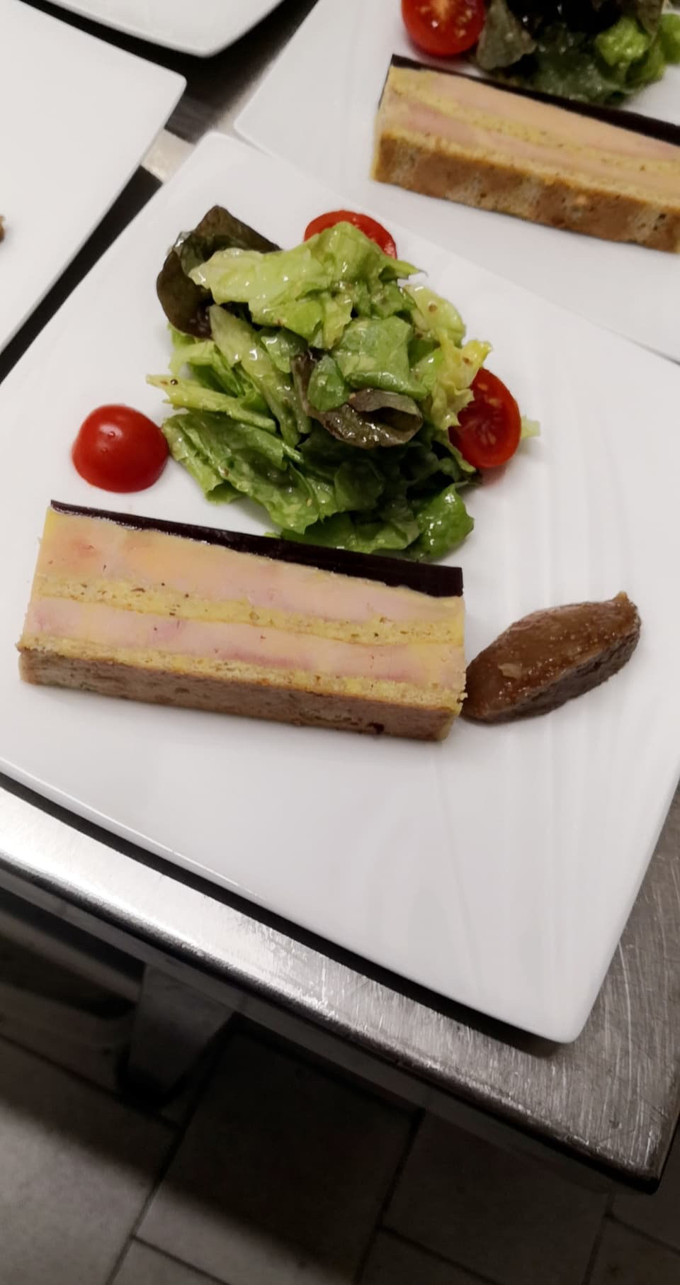 Opéra de foie gras et sa gelée de figues