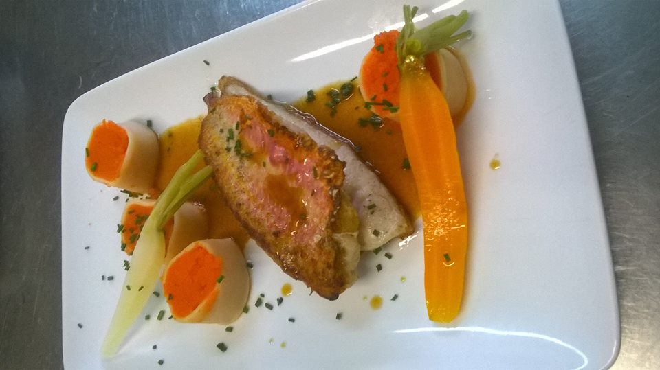 Filet de rouget et ses cannellonis de carottes