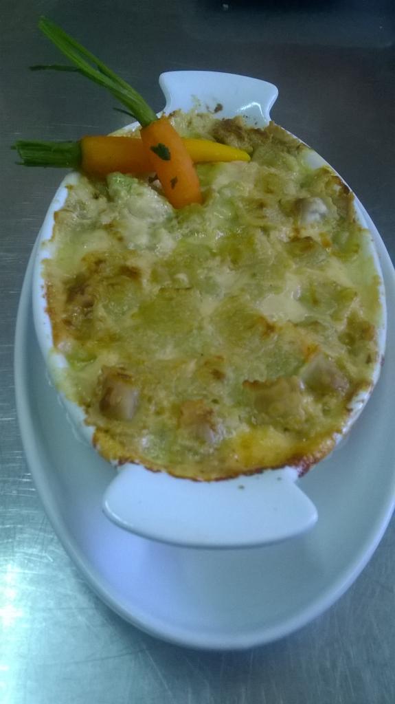 Gratin de ravioles au saumon