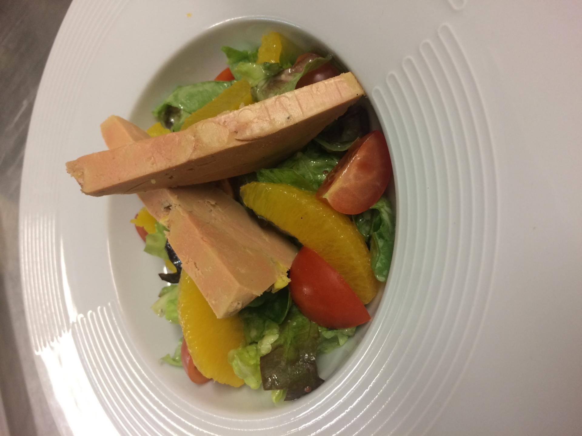 Salade au foie gras et à l’orange